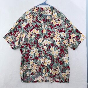 Paradise Found Shirt Mens 2XL Multicolor Floral Hawaiian Beach Pocket Button Up